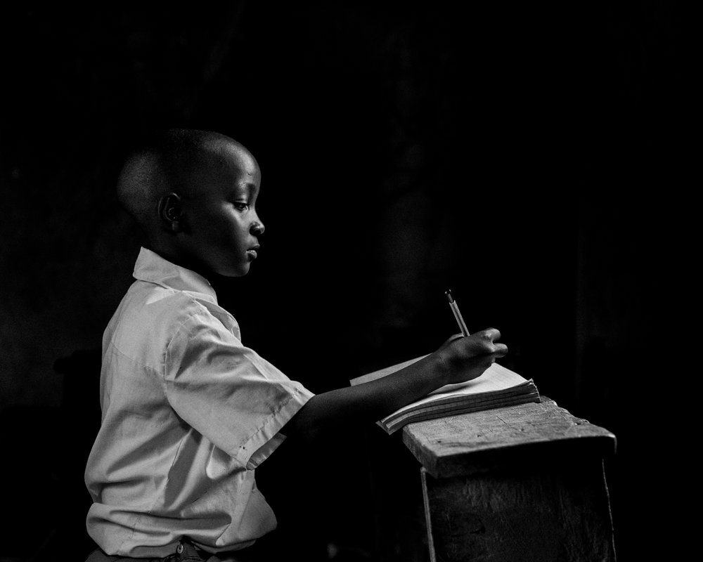 a child photographed at a school in kenya