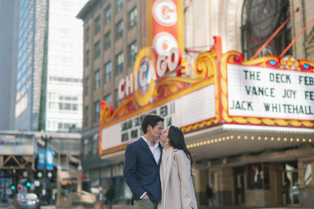 a couple after their city hall elopement in downtown chicago