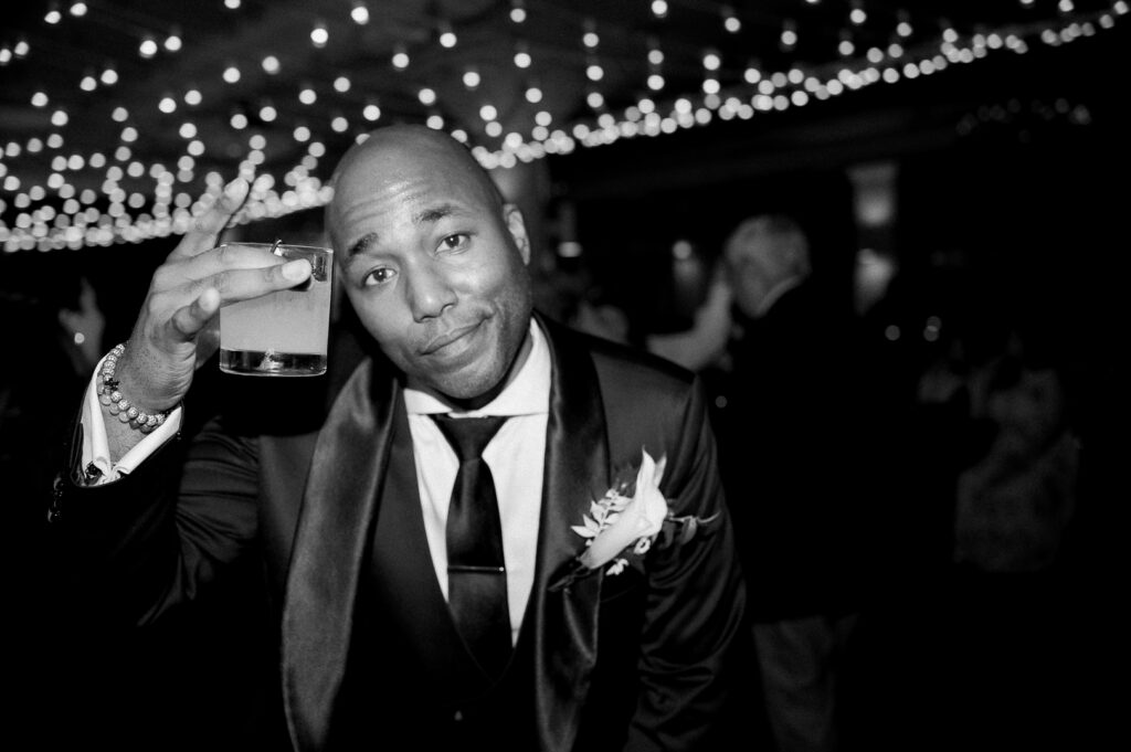 a groom celebrating his wedding day in chicago illinois