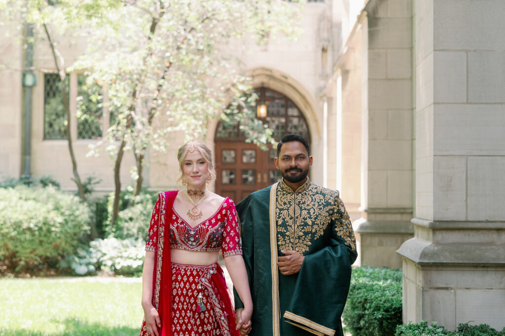 south asian wedding portraits taken by a luxury wedding photographer at fourth presbyterian church in chicago illinois