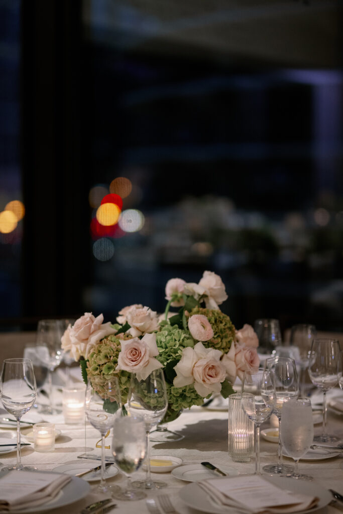 floral details in the ballroom at the langham, chicago