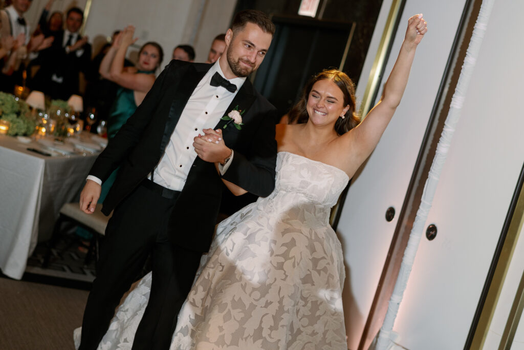 wedding reception entrance at the langham, chicago