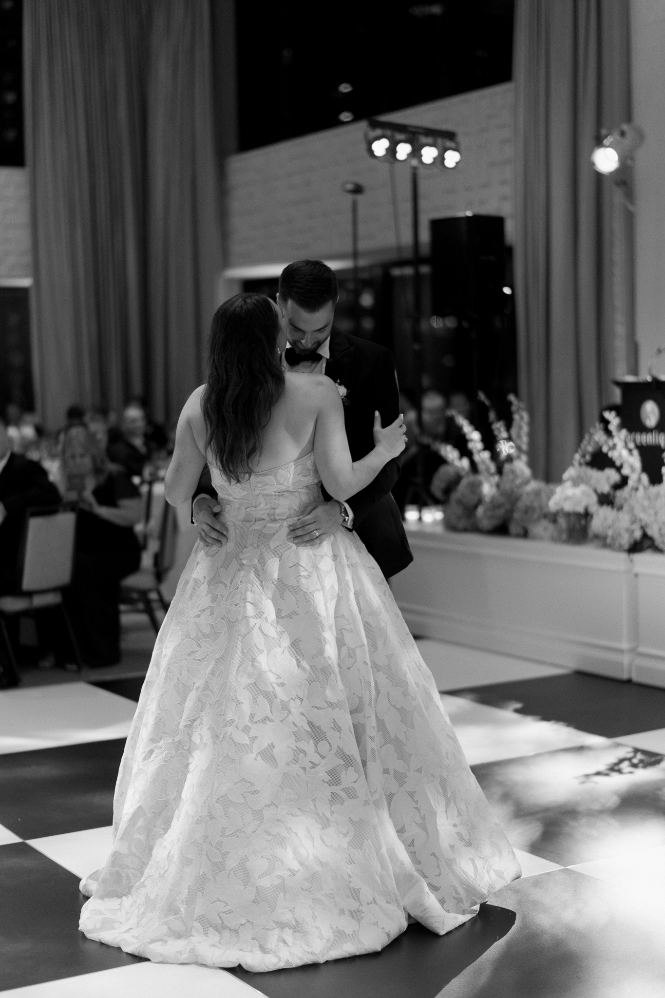 langham chicago wedding photos of a couple doing their first dance